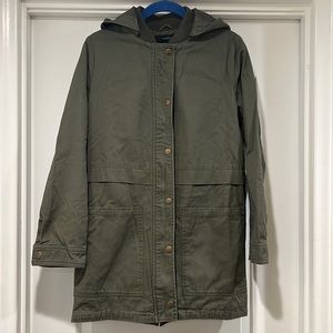 Olive Green Jacket - Zip/Snap, Removable Hood